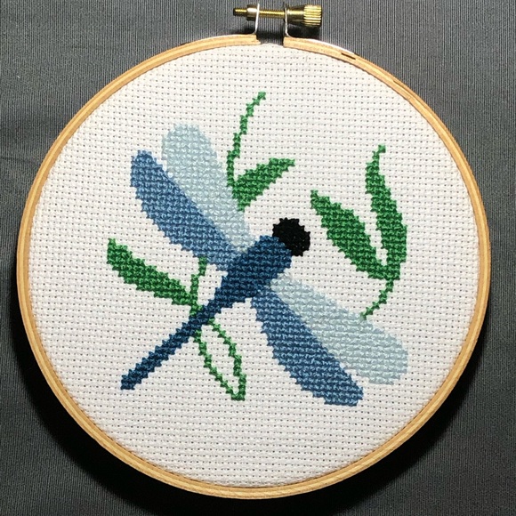 Handmade Dragonfly Cross Stitch - Picture 1 of 1